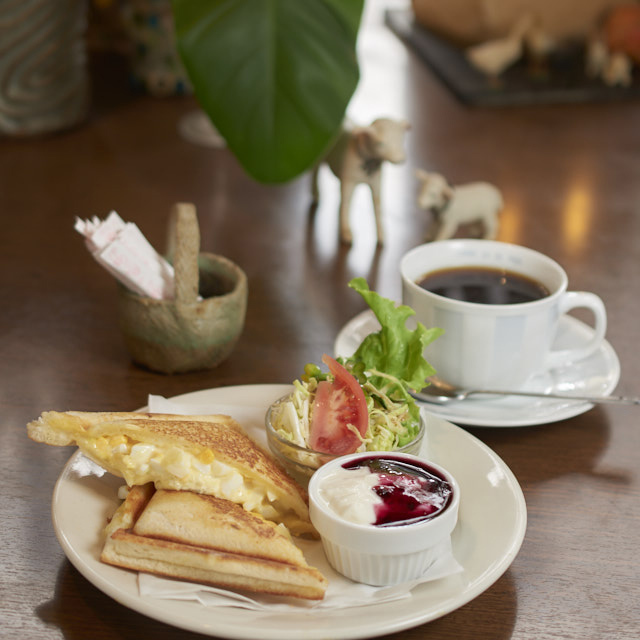 サクッ とろ りを楽しんで ワンデリ 朝カフェ 紙風船 喫茶店 天文館 かごぶら