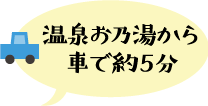 温泉お乃湯から車で約5分